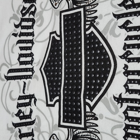 HARLEY DAVIDSON MOTORCYCLE 2010-2012 STUDDED BAR & SHIELD WINGS TEE-SHIRT LARGE - Picture 4 of 16